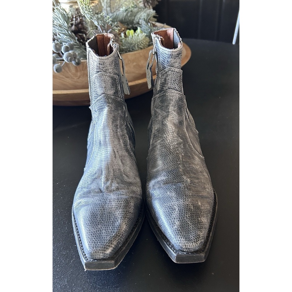 Women's We The Free Wyatt Ankle Boots White Smoke Lizard Leather Size 36/US‎ 6